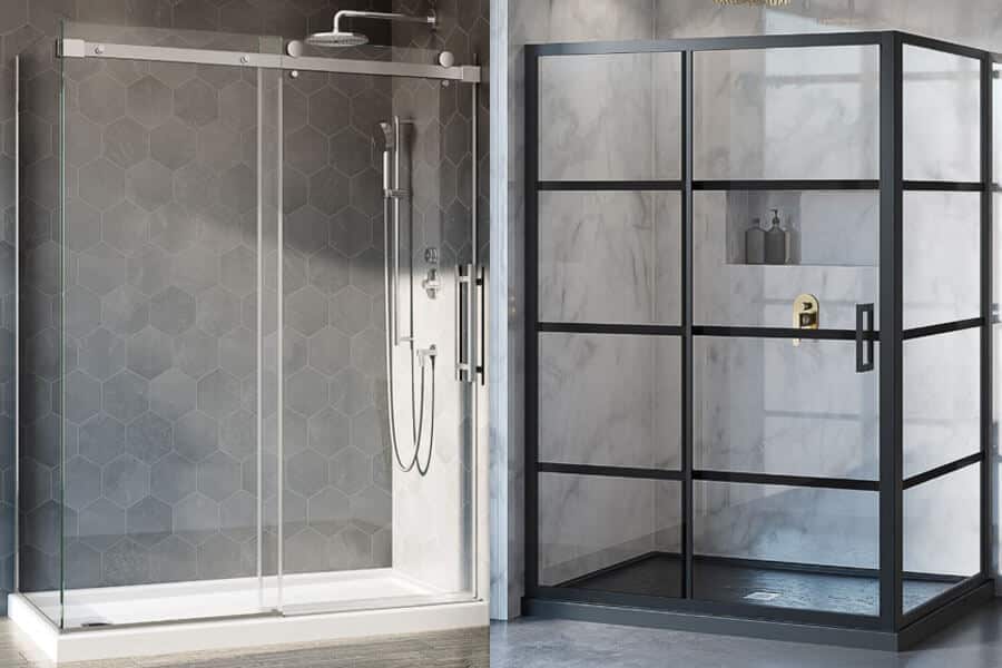 Aluminium Framed 3 Panel Square Shape Sliding Shower Door